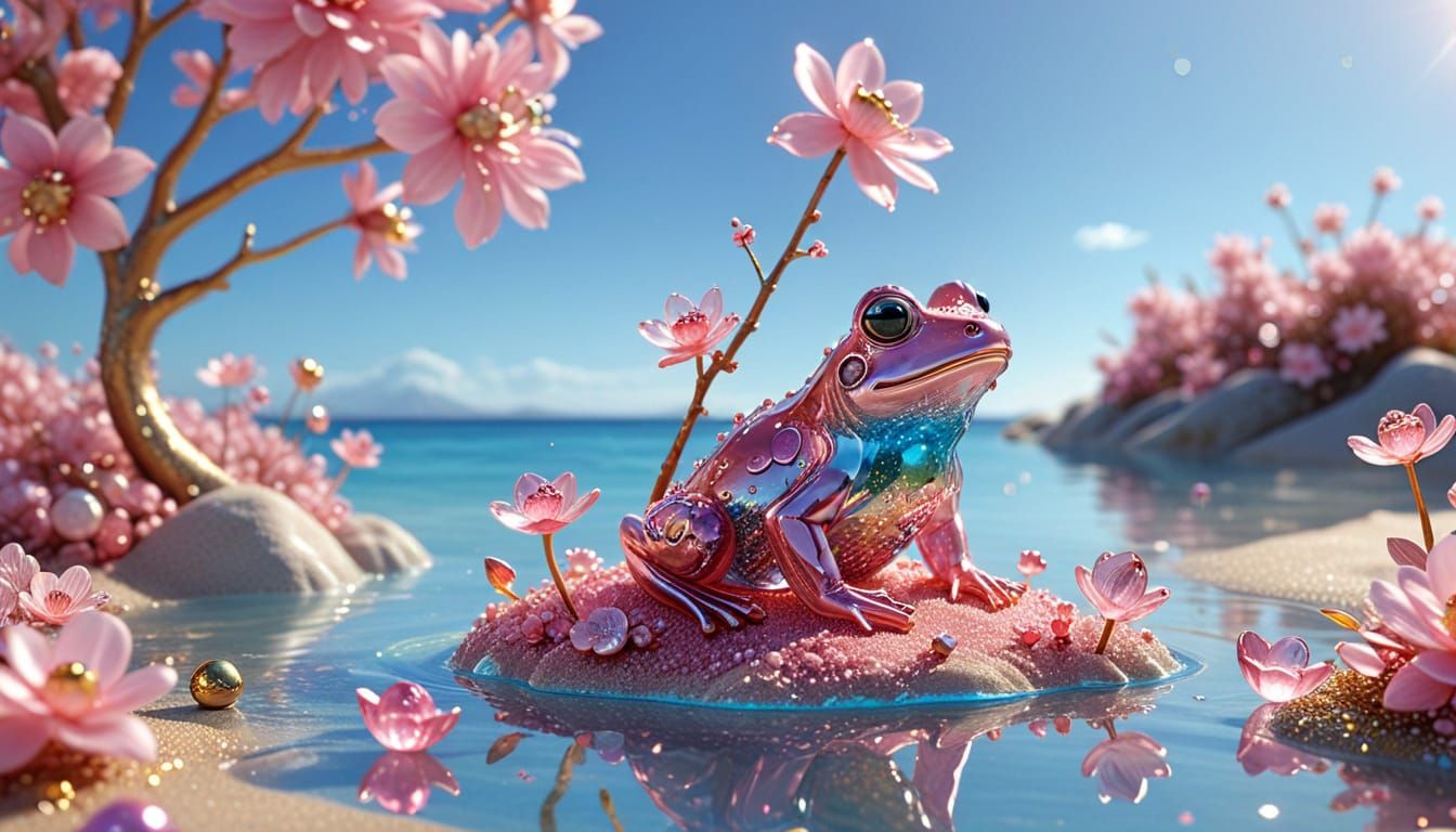 Pink Frog's Fantasy Beach Holiday in 3D