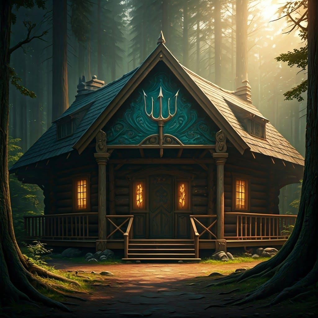 Majestic Cabin of Poseidon in Camp Half-Blood