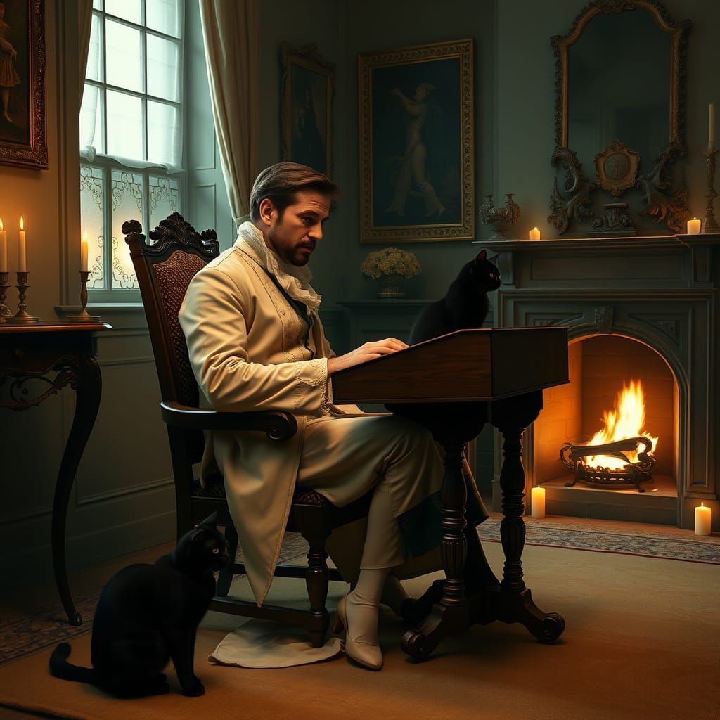 Baroque Gentleman in Elegant 17th Century Study