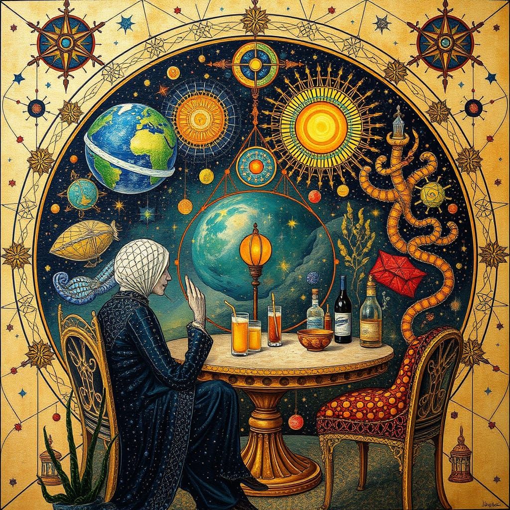 Psychedelic Utopia in Sacred Geometry Style