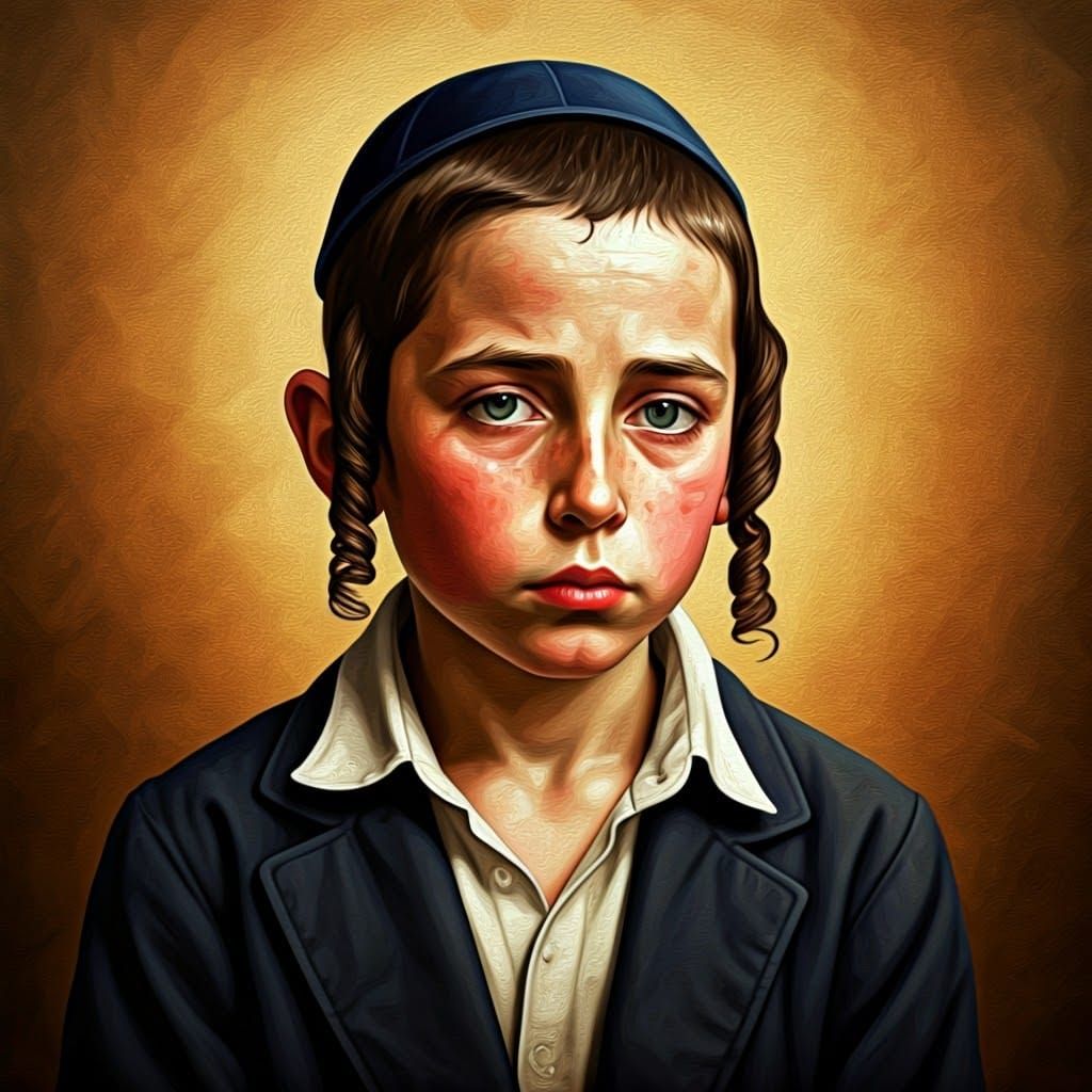 Portrait of Orthodox Boy in Expressive Style