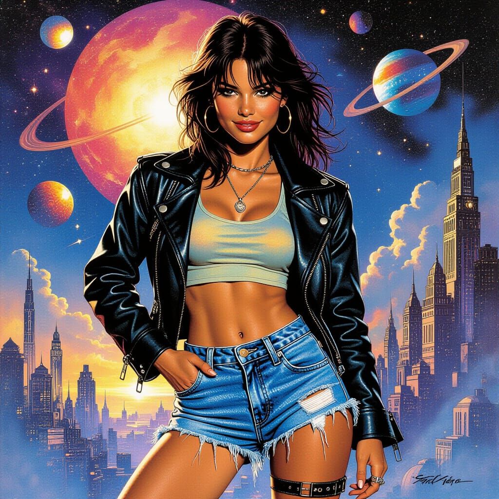 Sci-Fi Woman in Metropolis as Heavy Metal Art