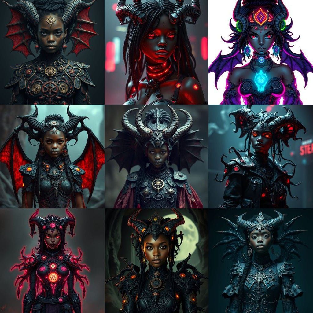 Demonic Extraterrestrial College Girl in Final Fantasy Style