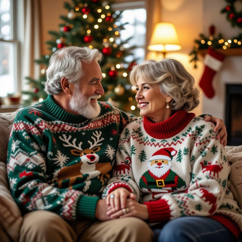 Elderly Couple's Tender Christmas Morning Captured on Film