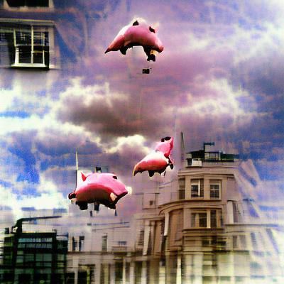Flying Pigs Over London: A Whimsical Scene