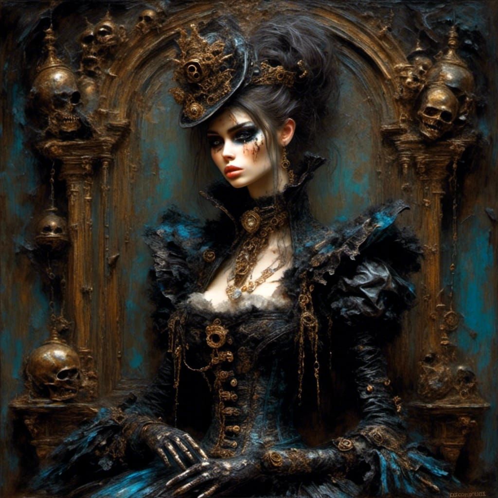 Macabre High Priestess in Dark Apothecary Dungeon