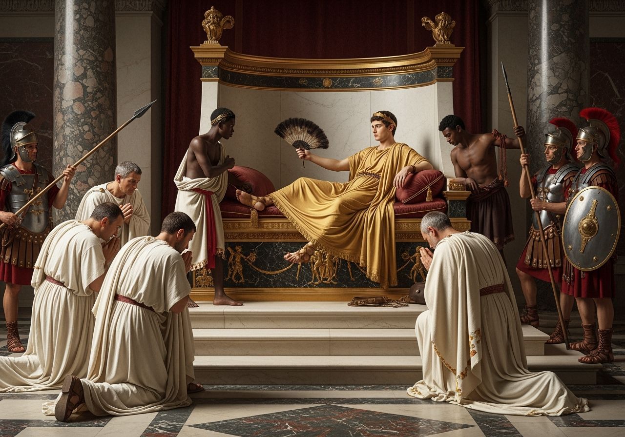 Emperor Nero in Luxurious Ancient Rome Palace