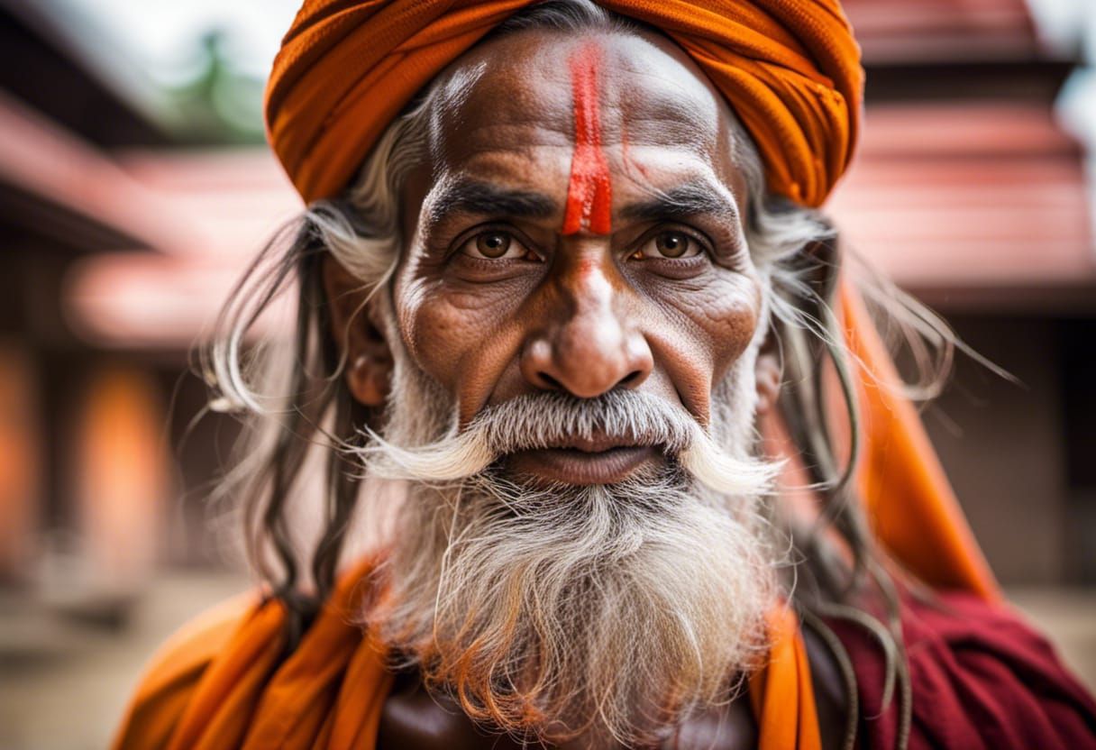 Aghora Sadhu Portrait at Hindu Temple