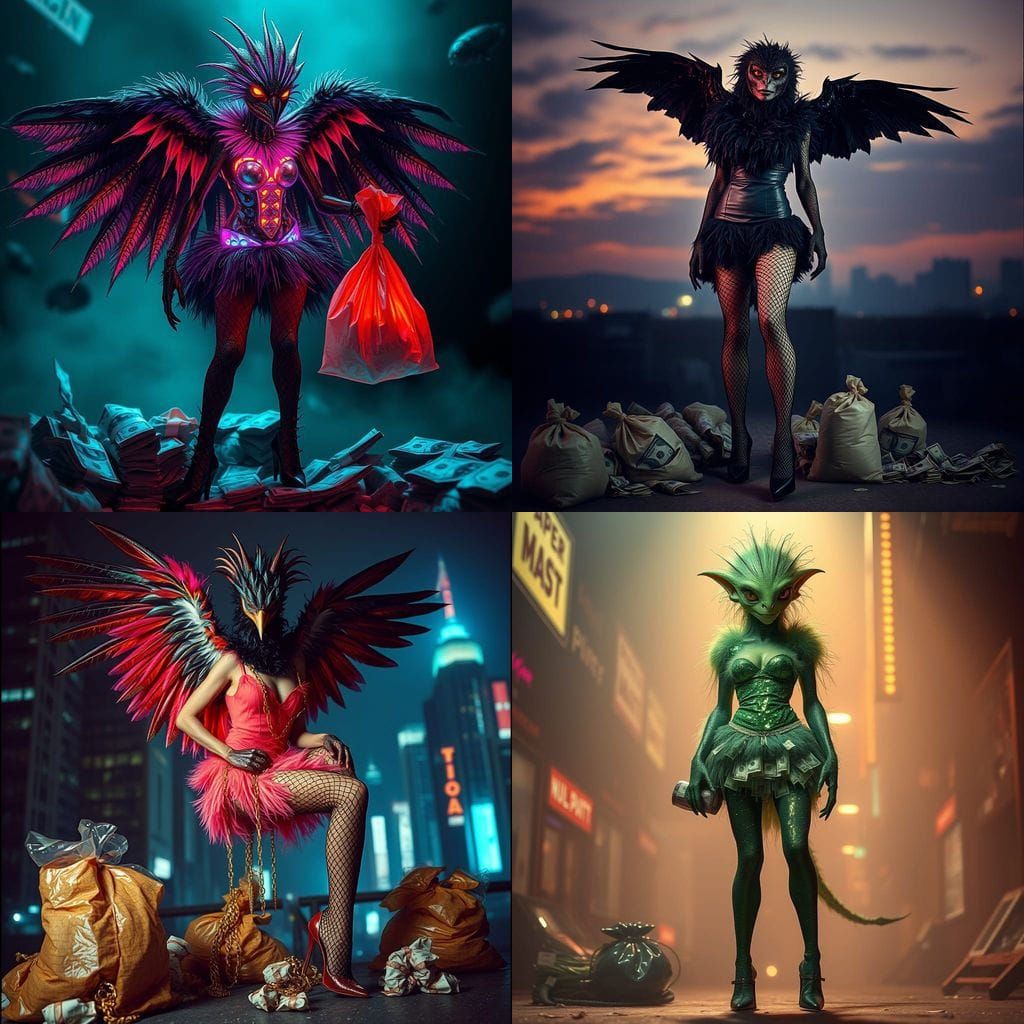 Toxic Starling Monster in Cinematic 35mm Film Style