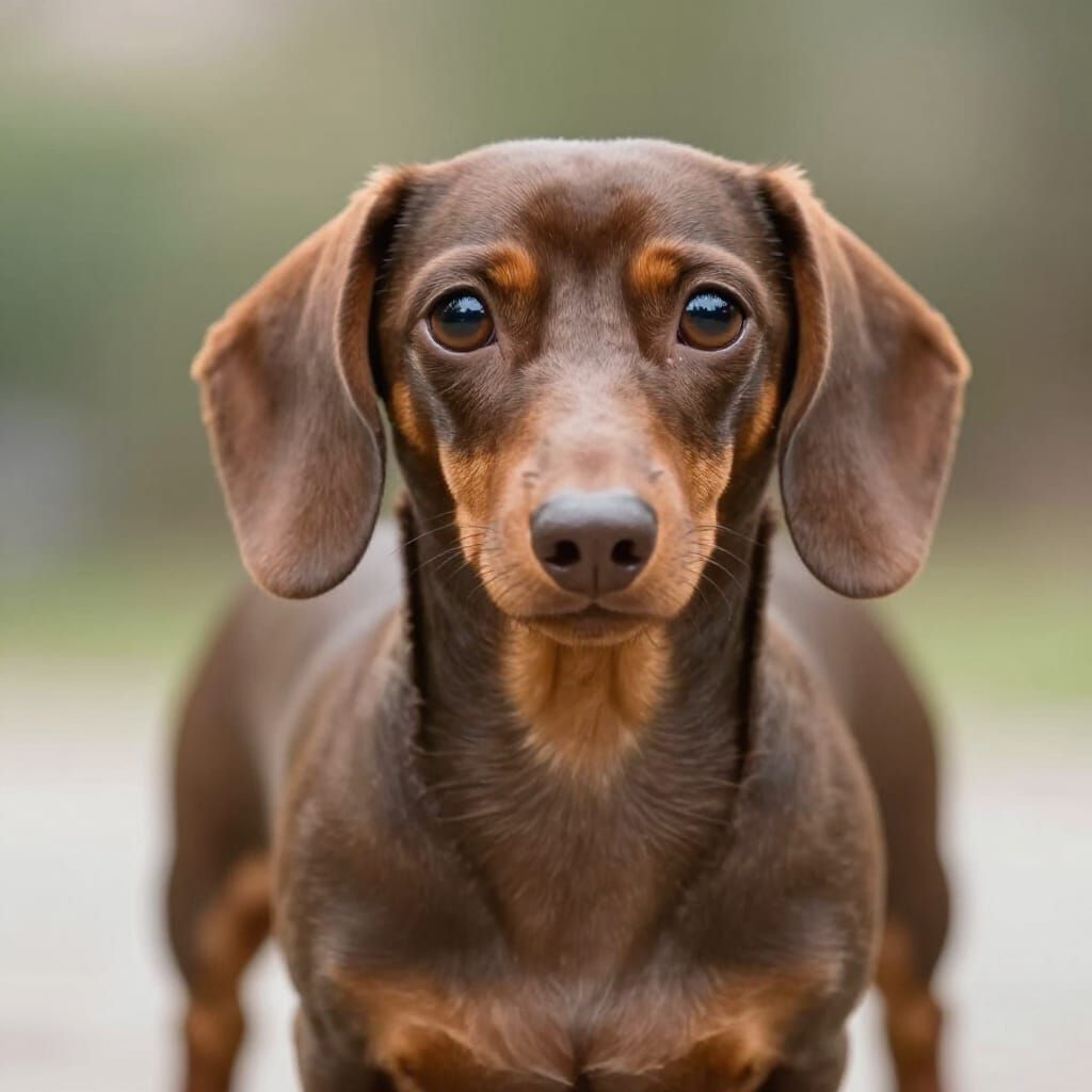 Photorealistic Miniature Dachshund Looking at Viewer