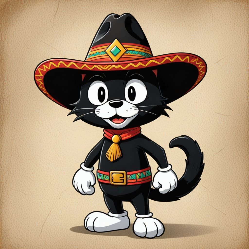 Felix the Cat in Sombrero Cartoon