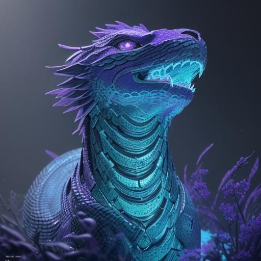 Mystical Serpent in 3D Anime Style