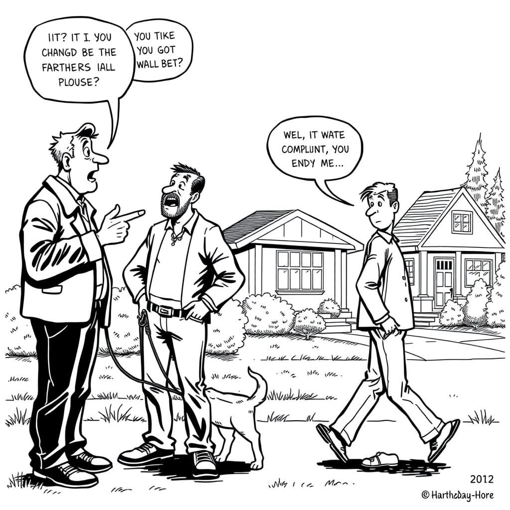 Heated Debate in Black and White Cartoon Style