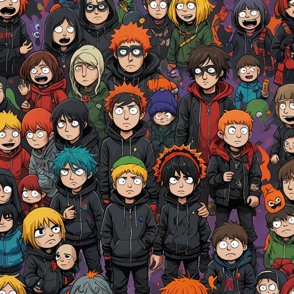 Gothic Style South Park Characters Digital Painting
