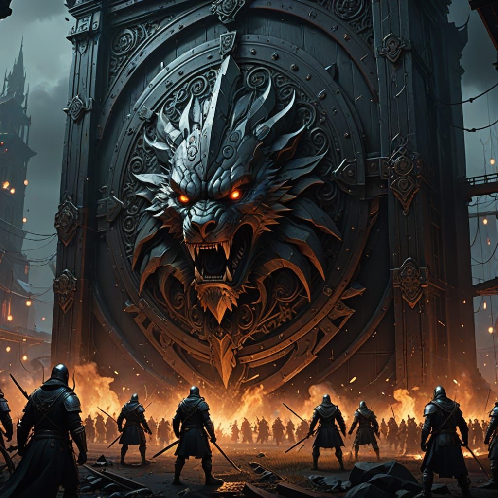 Epic Medieval Battle Unfolds Within Shield's Dark Confines