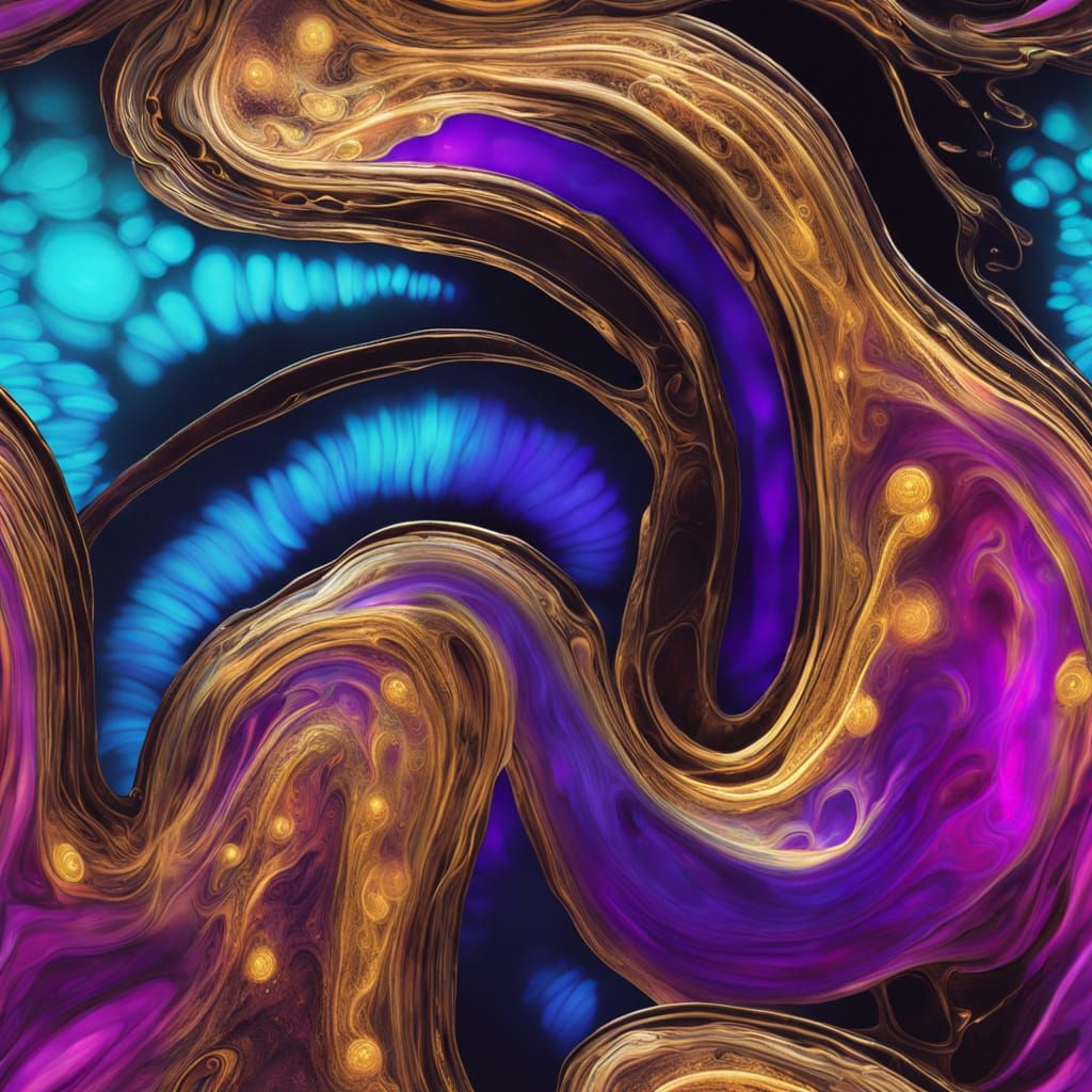 Cosmic Life Birth: DNA Strand in Resin Sculpture