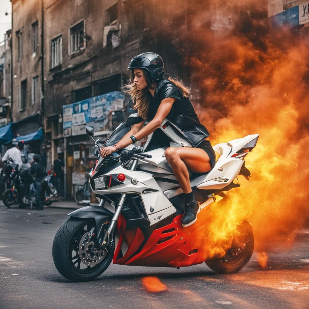 Person Sitting on a Motorcycle