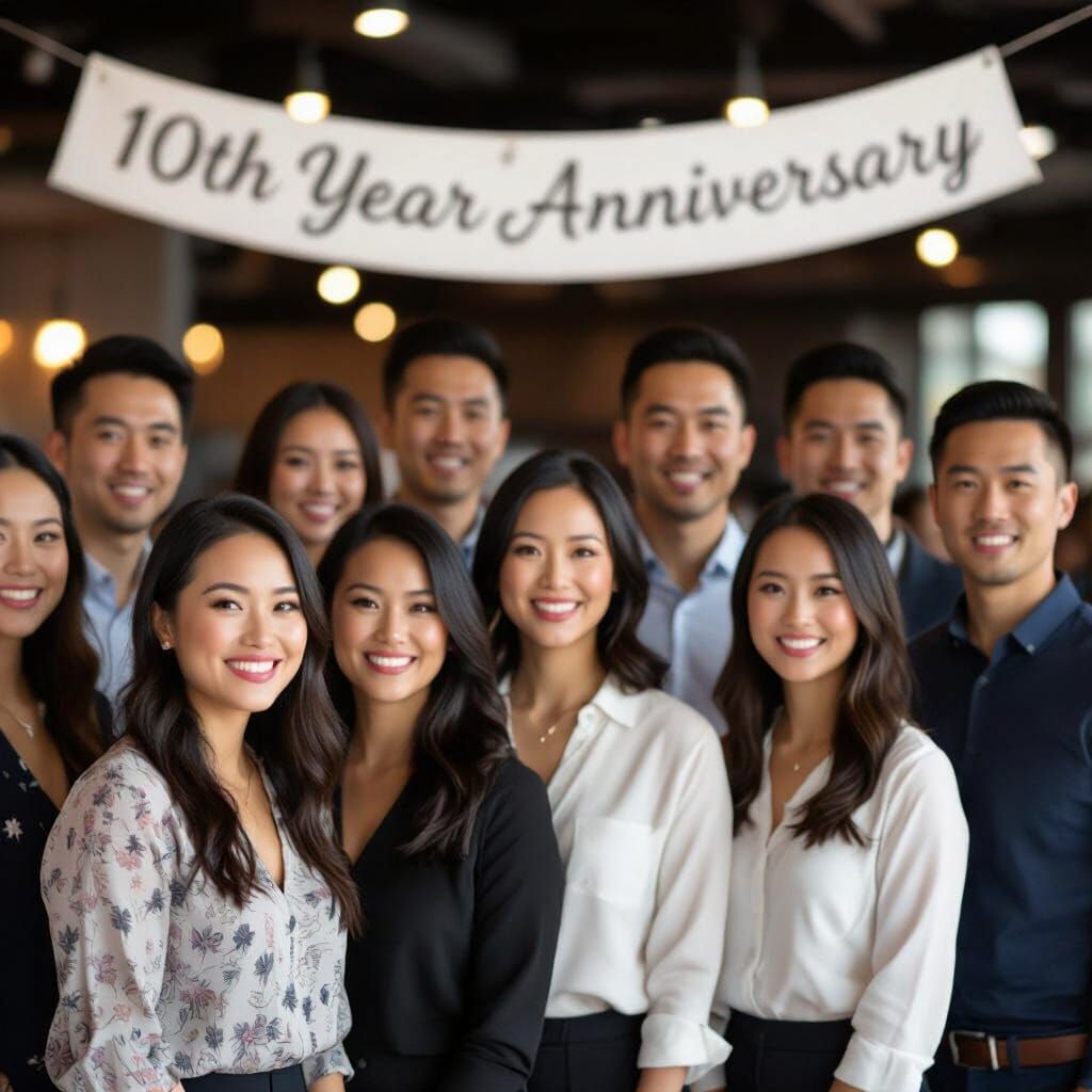 18 Adults Celebrate 10th Anniversary in Semicircle