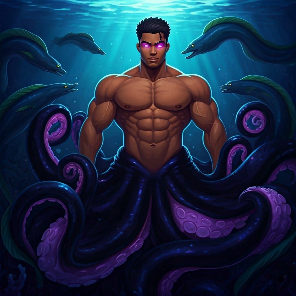Handsome Male Ursula as Disney-Style Anime Character
