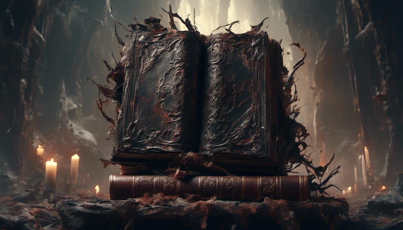 Mourning Stand with Black Grimoire: Matte Painting