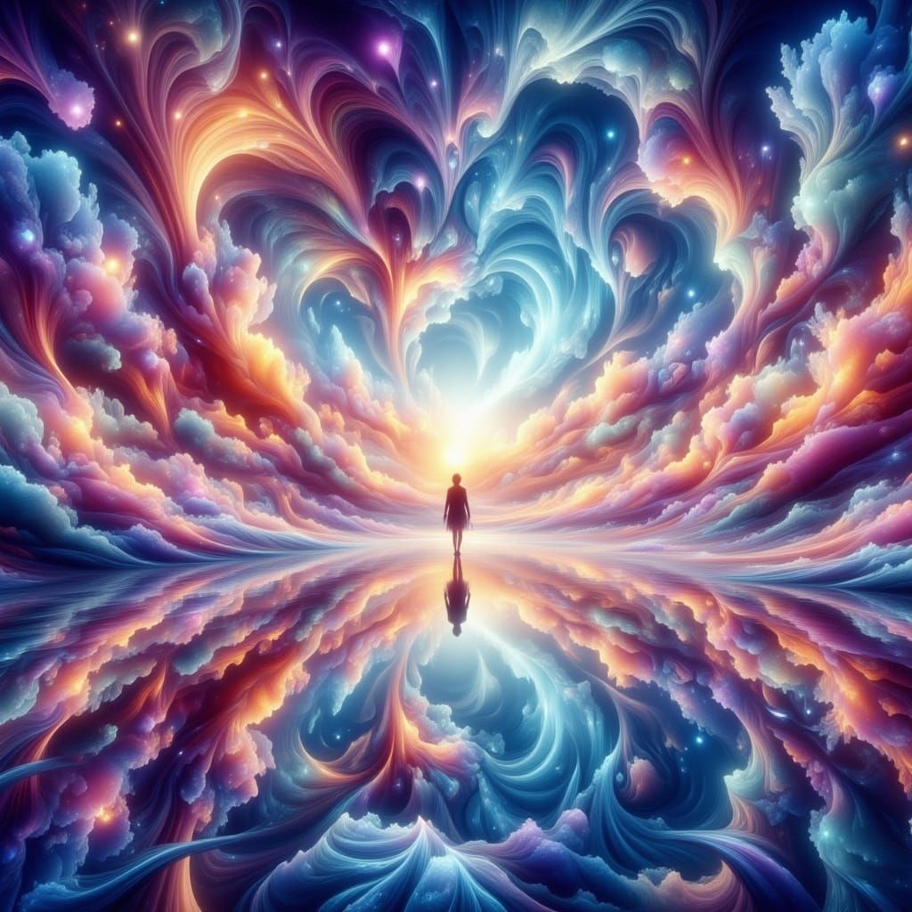 The landscape is an endless stretch of crystalline ground, l...