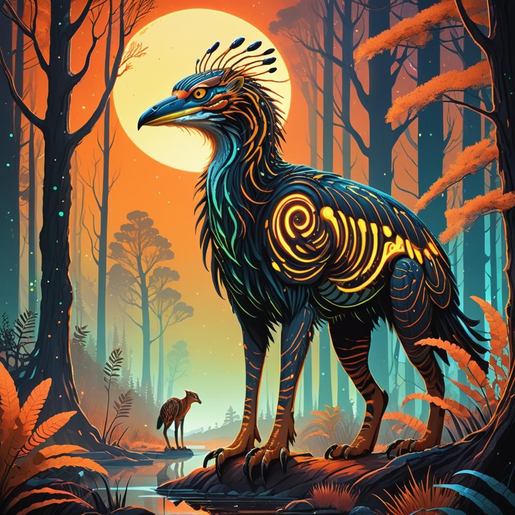 Alien Creature on Exoplanet: Speculative Xenobiology Art