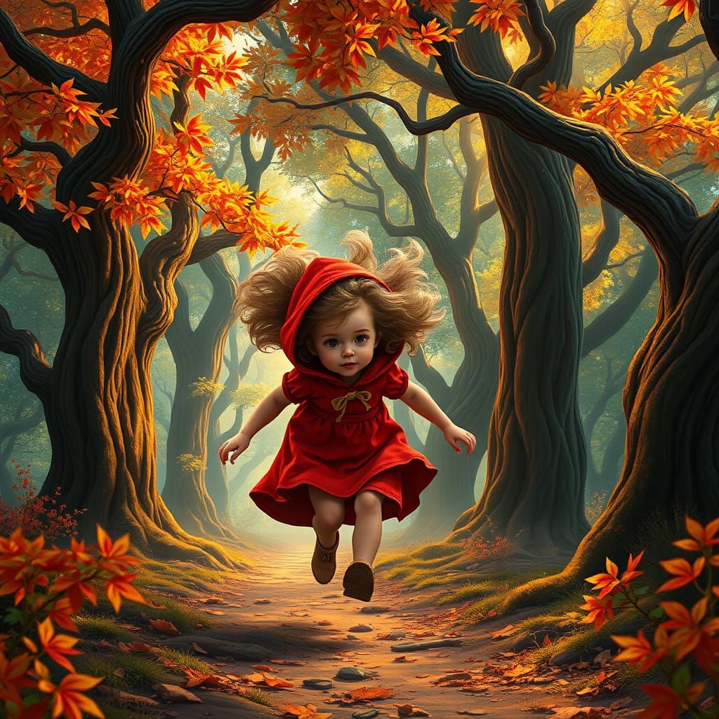 Enchanted Forest Princess in Vibrant, High-Contrast Style