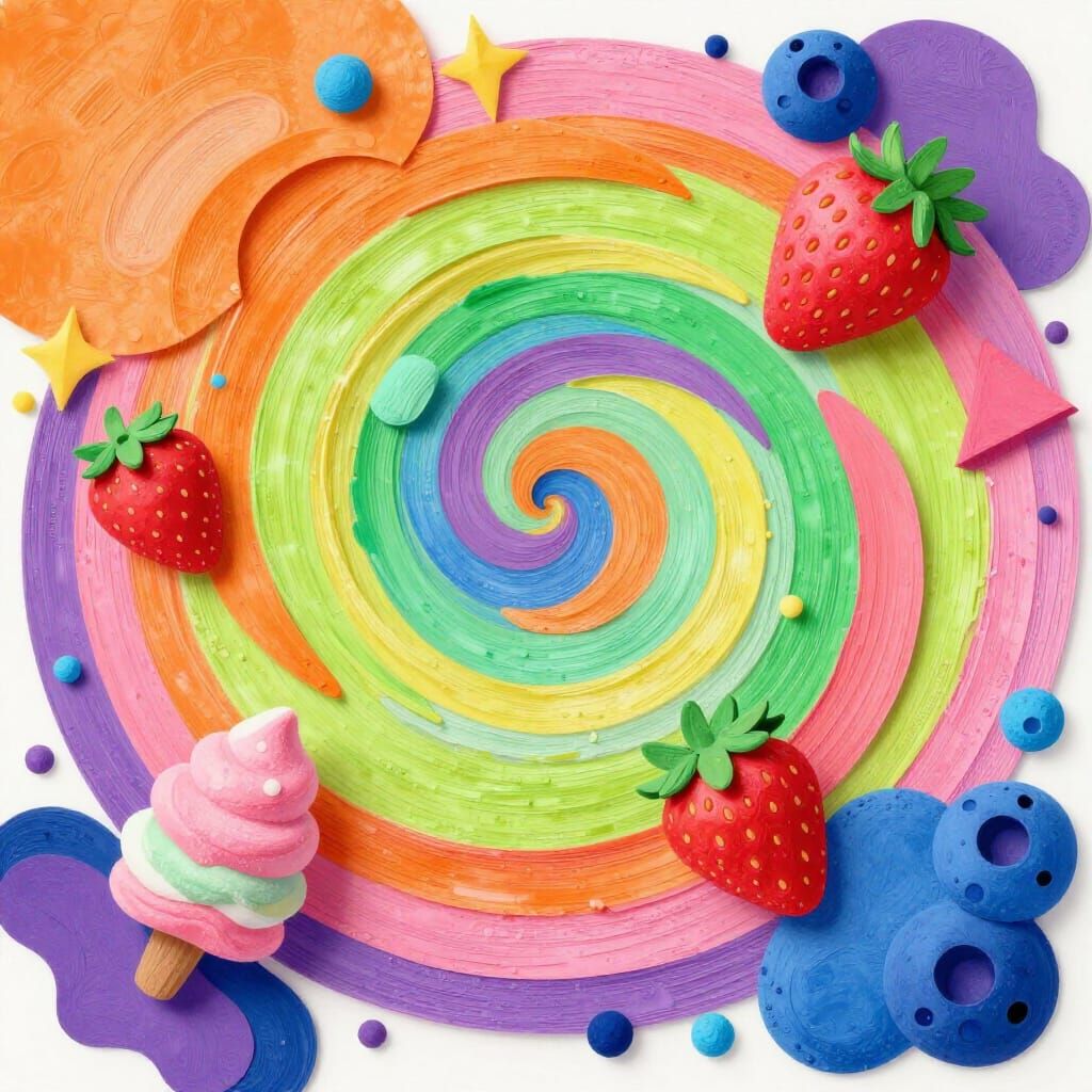 Vibrant Rainbow Sherbet Dreamscape Collage