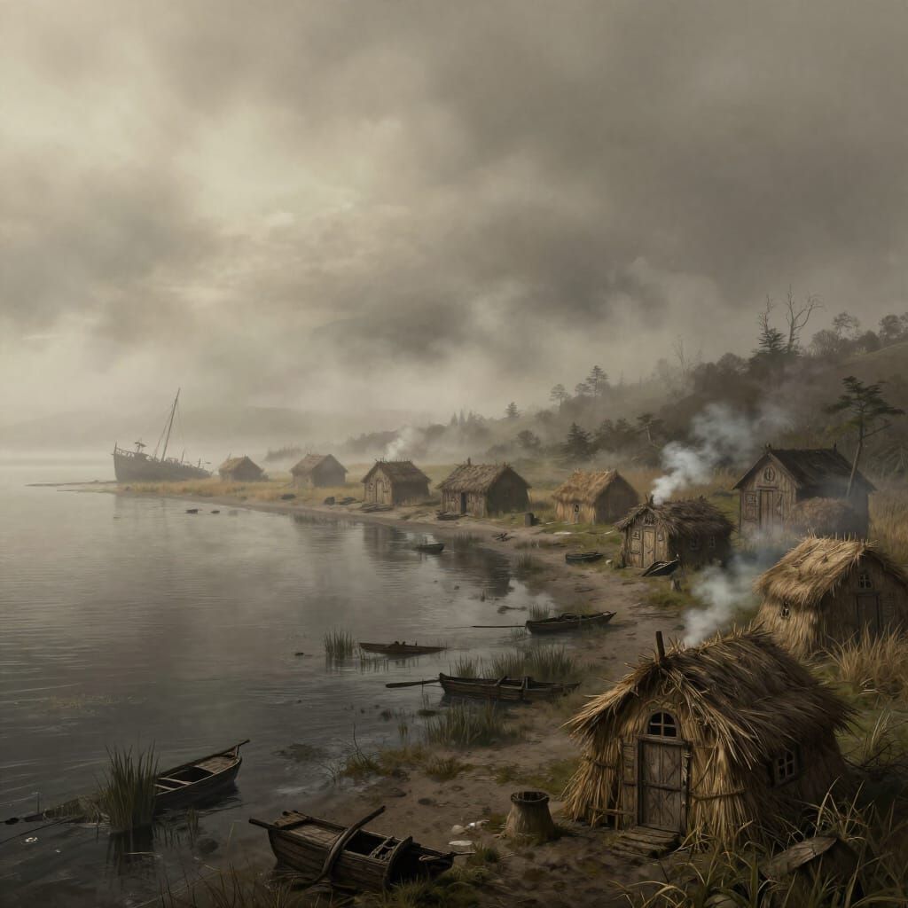 Medieval Swamp Village of Ship Houses