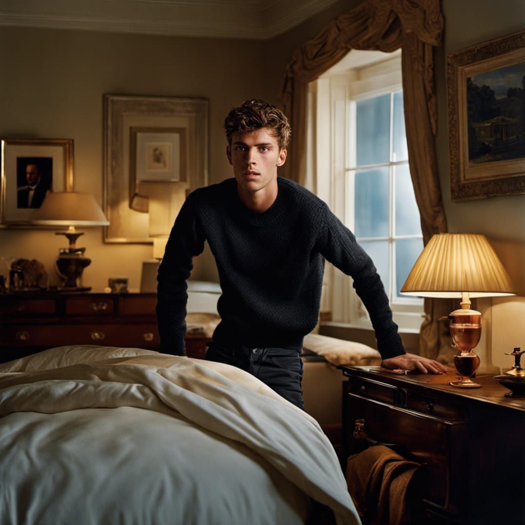 Striking Portrait of Young Man with Burn