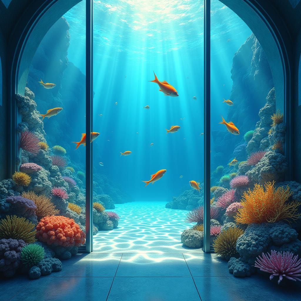 Underwater Abode in Endless Blue: A Hyper-Realistic Dreamsca...
