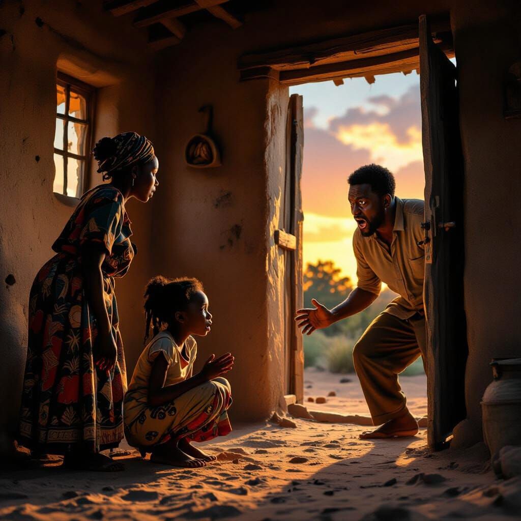 Dramatic Scene of Family Conflict in Clay House