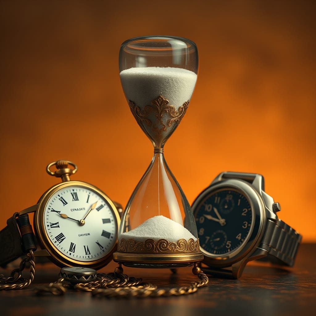 Nostalgic Still Life of Timekeeping Devices