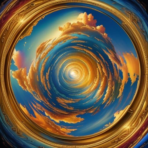 Surreal Heaven Doorway in Vibrant Oil Painting