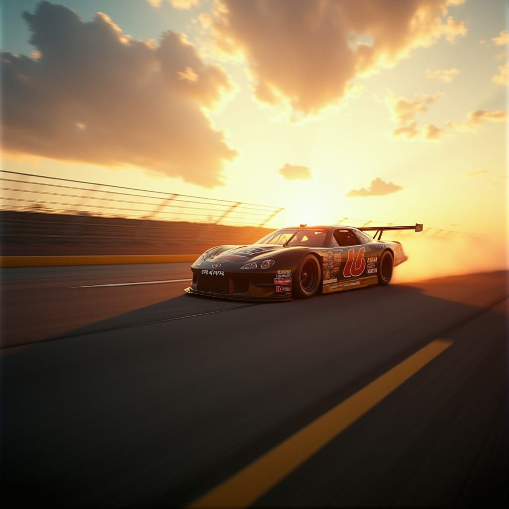 NASCAR Moment Frozen in Time with Cinematic Flare