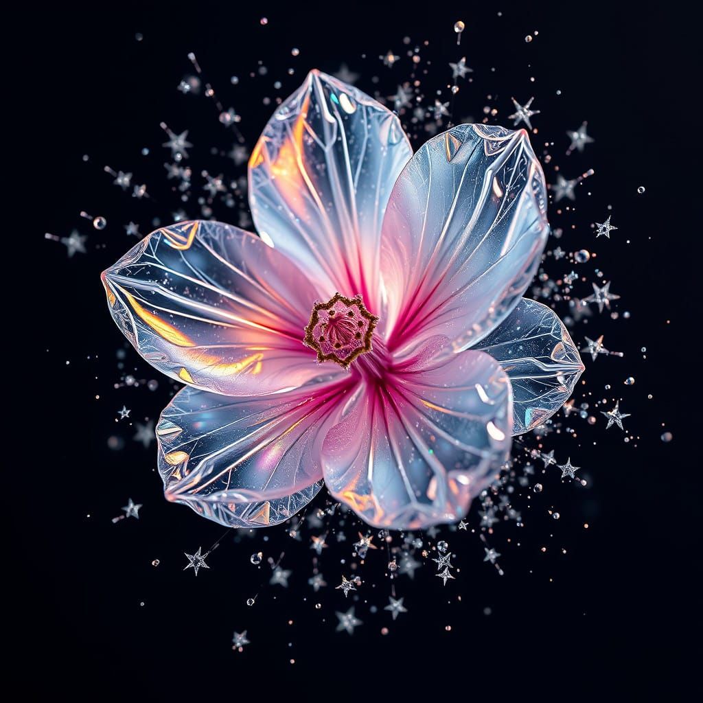Glass Flower Explodes into Celestial Shards