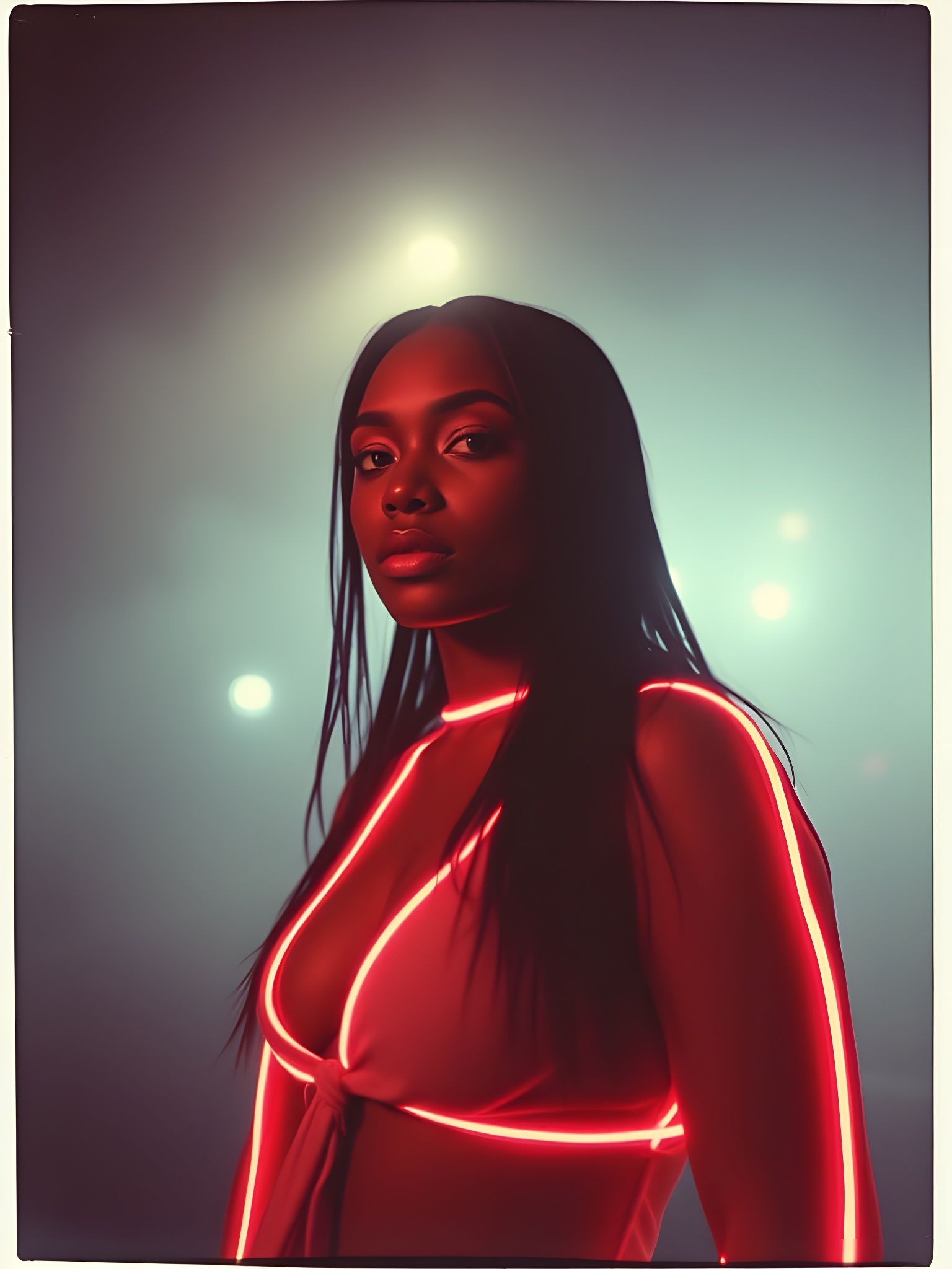 Gritty Urban Portrait in Neon Glow