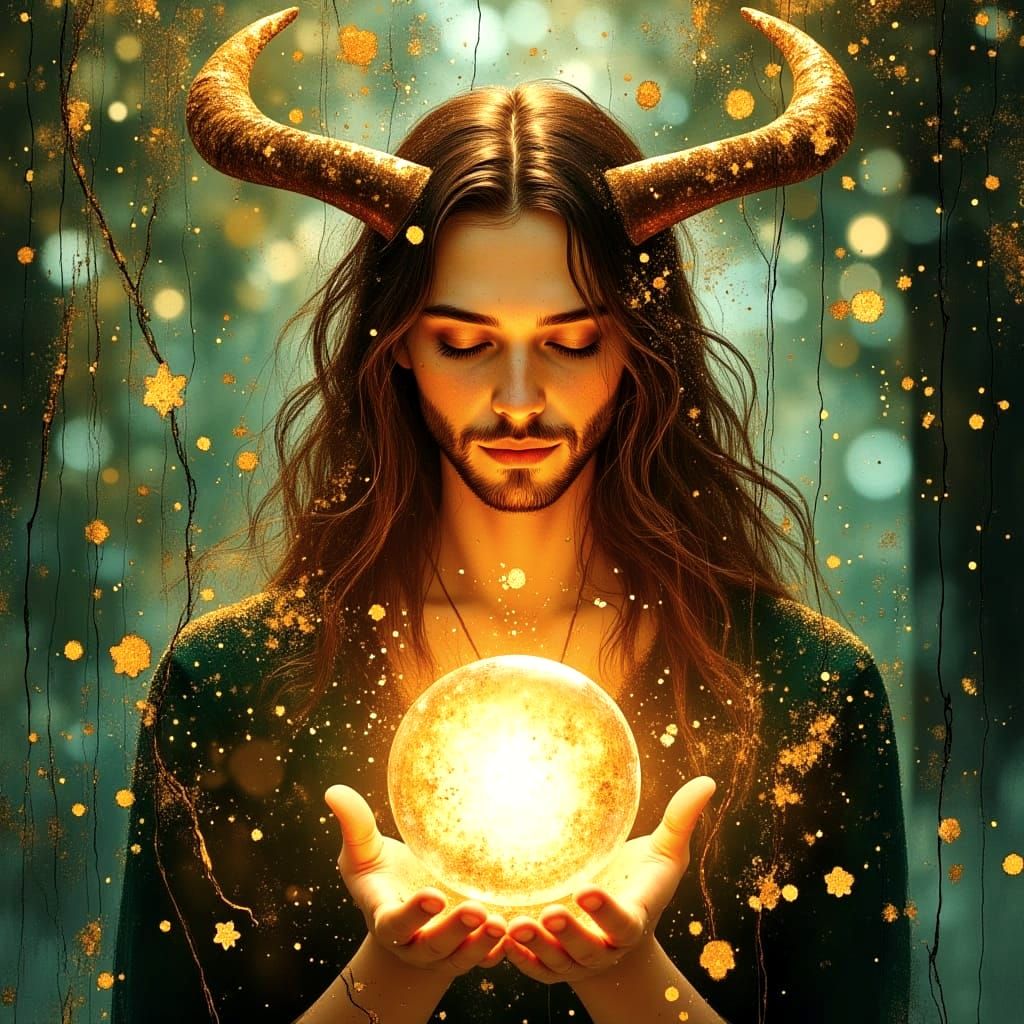 Ethereal Forest God with Orb of Light