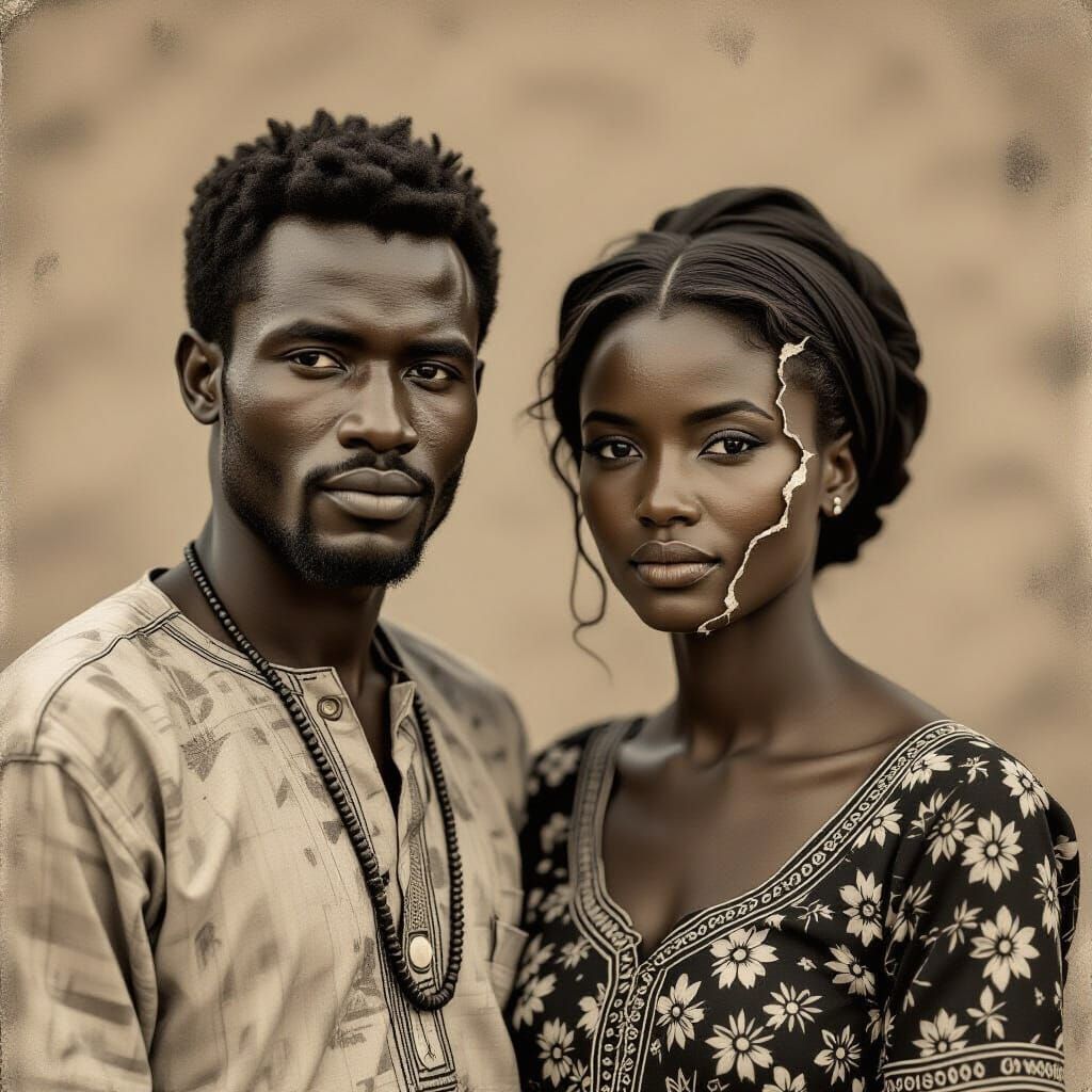 Vintage-Style Photo of African Man in Traditional Attire