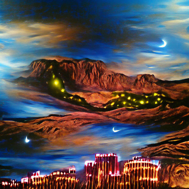 Venus in Vegas: Neon Acrylic Art Landscape