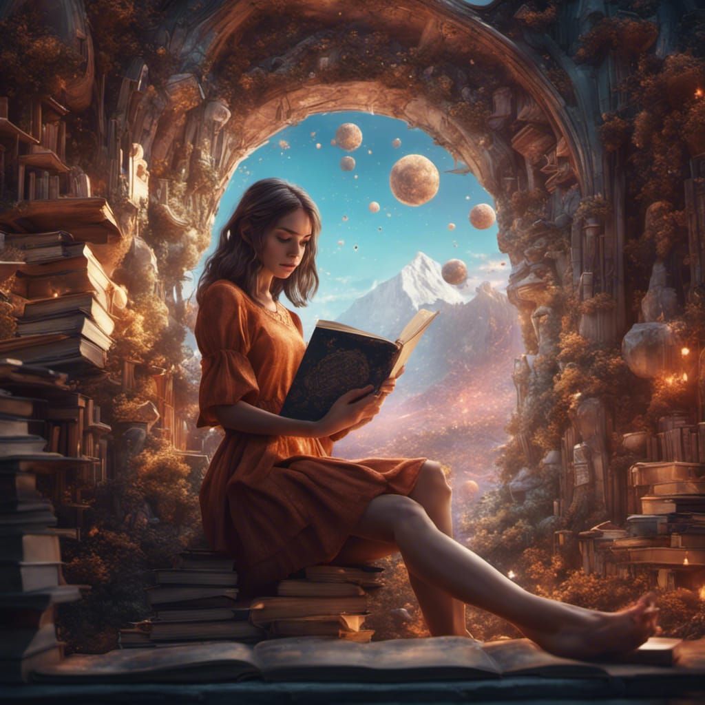 Girl Reading: Dreamy Imagination in Fantasy Art