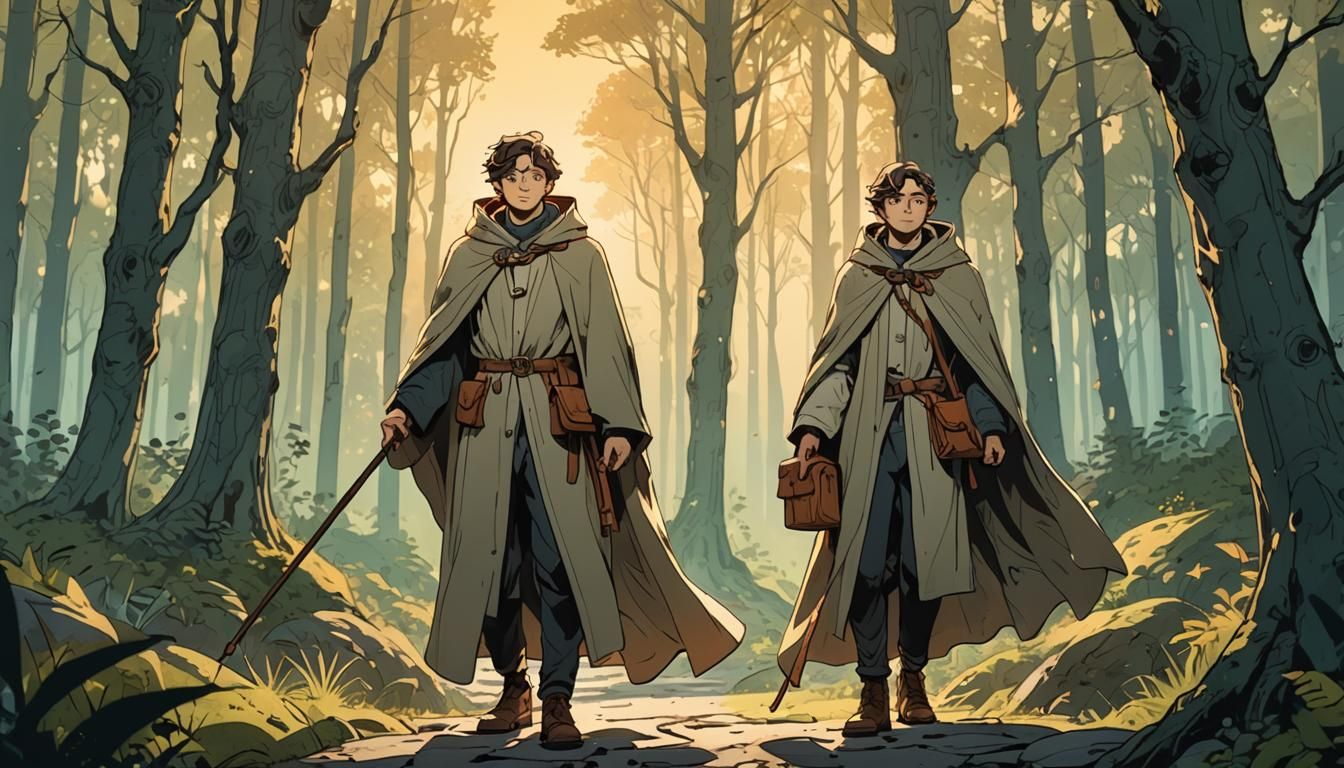 Magical Forest Character in Comic Book Style