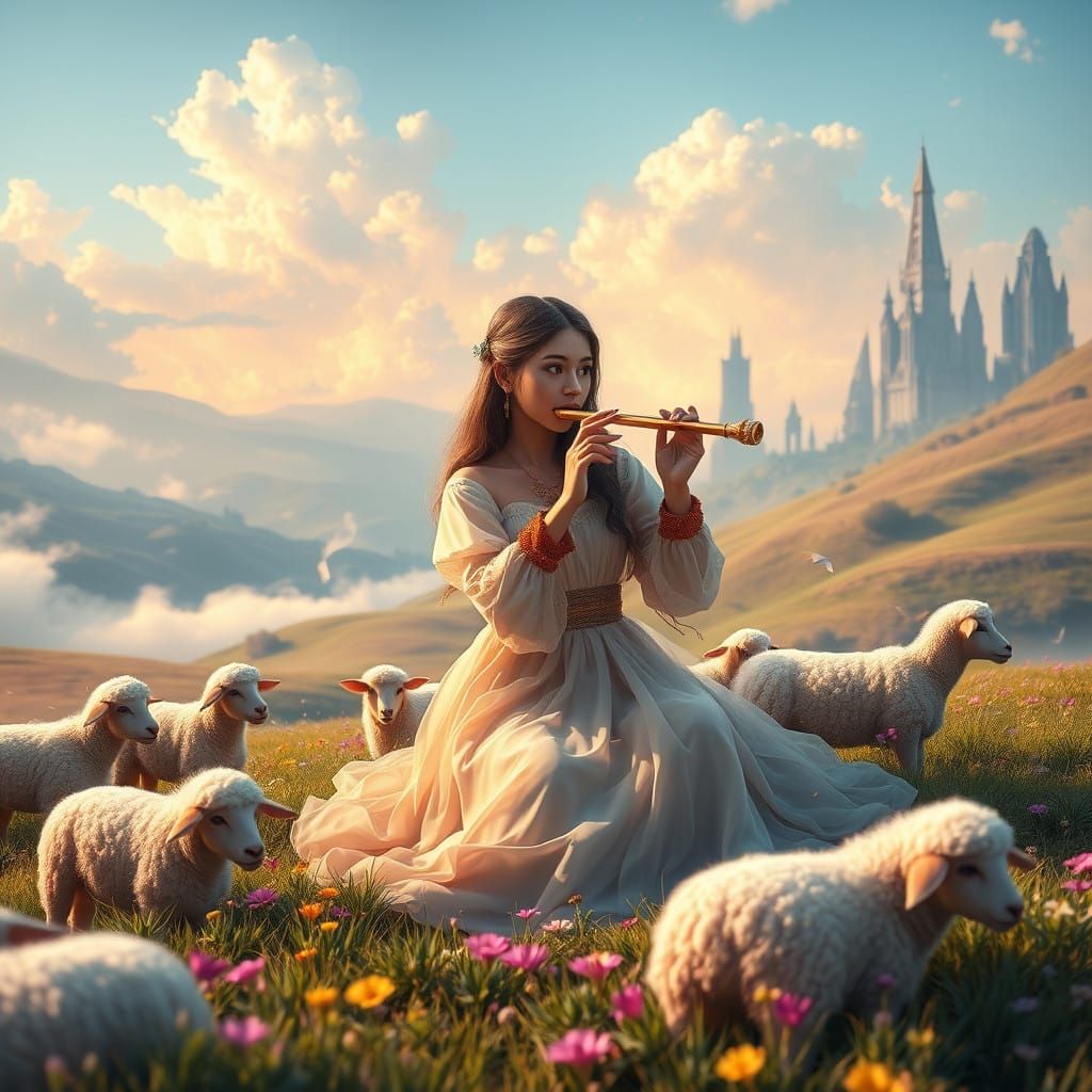 Shepherdess Serenade in a Fantastical Meadow