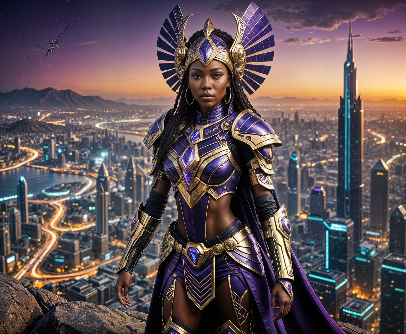 Zulu Tech Princess in Futuristic African City