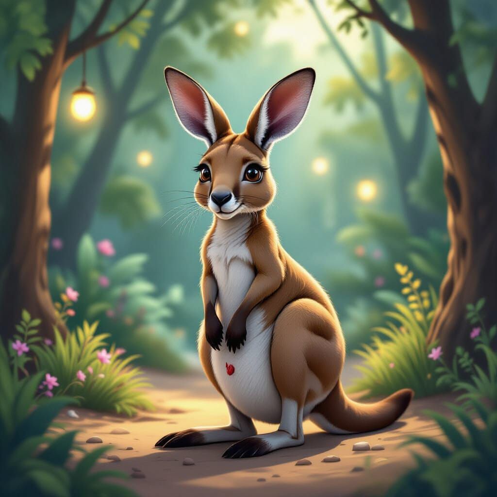 Surreal Kangaroo in Dreamlike Atmosphere