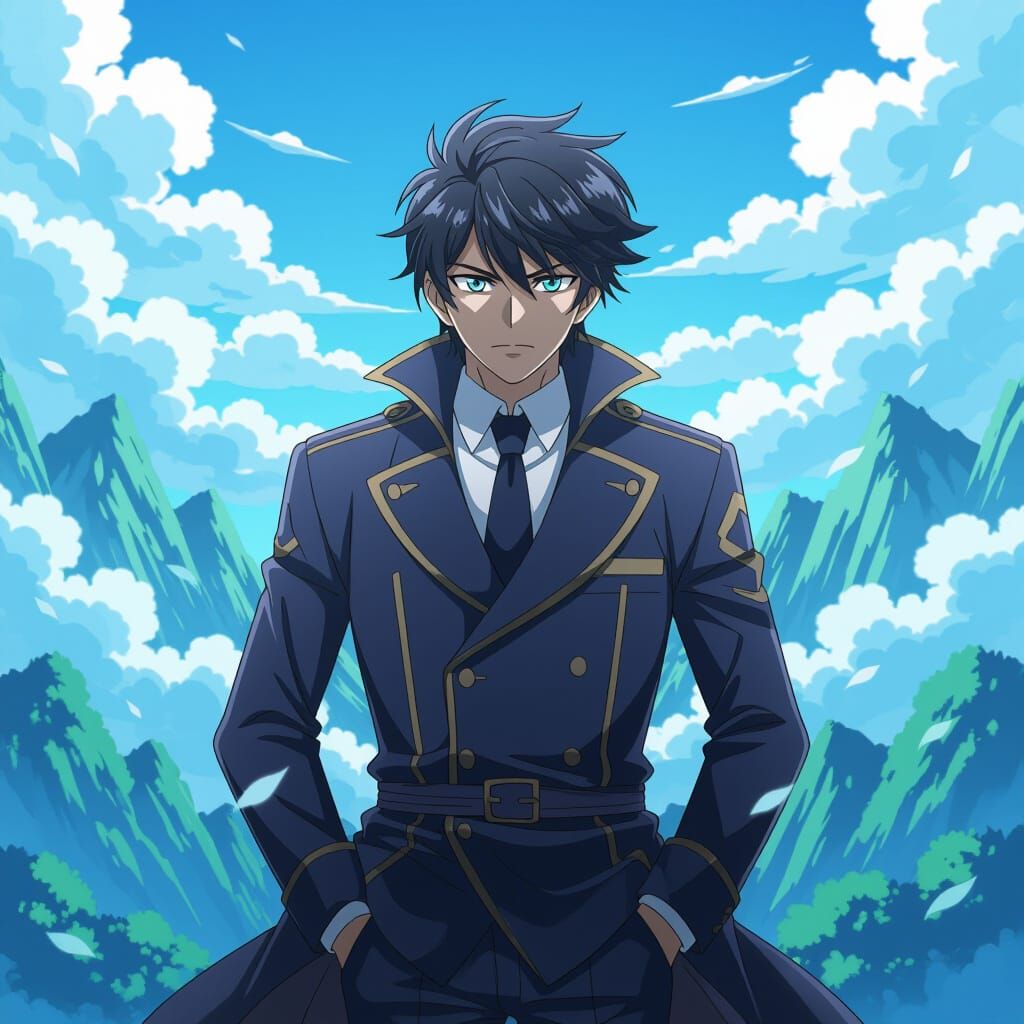 Anime Sky Dweller in Cel-Shaded Style