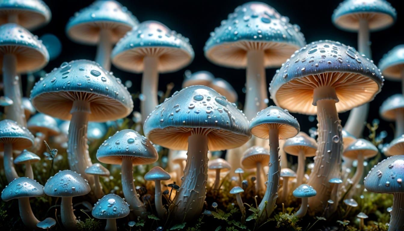 Porcelain Mushroom Textures in Surreal Backlit Macro Photogr...