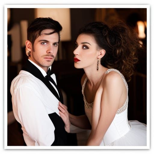 Steampunk Ball: Lesbian Couple's Energetic Waltz