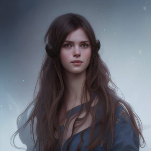 Wizard Girl Portrait by Greg Rutkowski and Artgerm