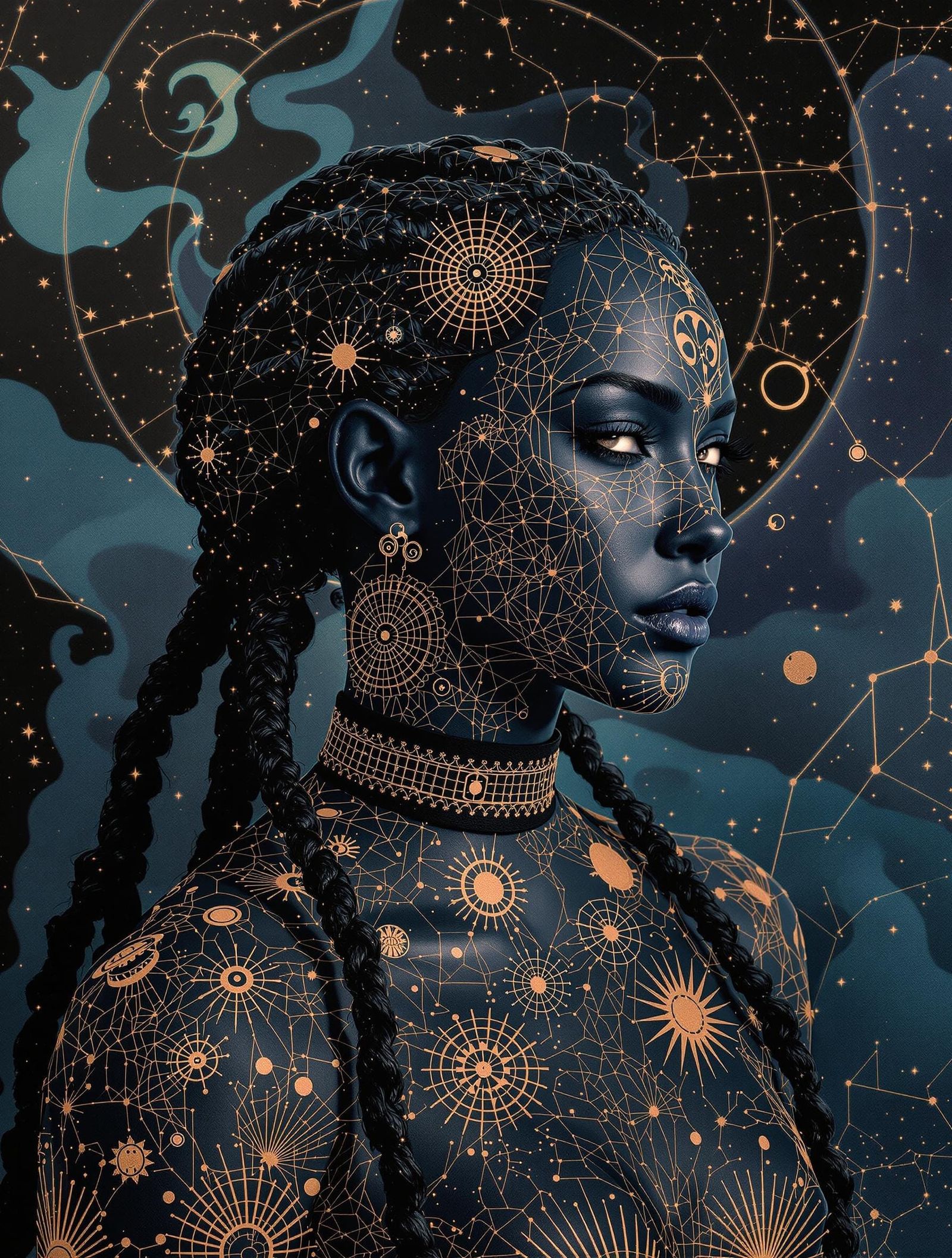 Mythical Warrior Woman Unfurls from Copper Plates in Celesti...